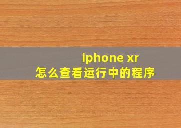 iphone xr怎么查看运行中的程序